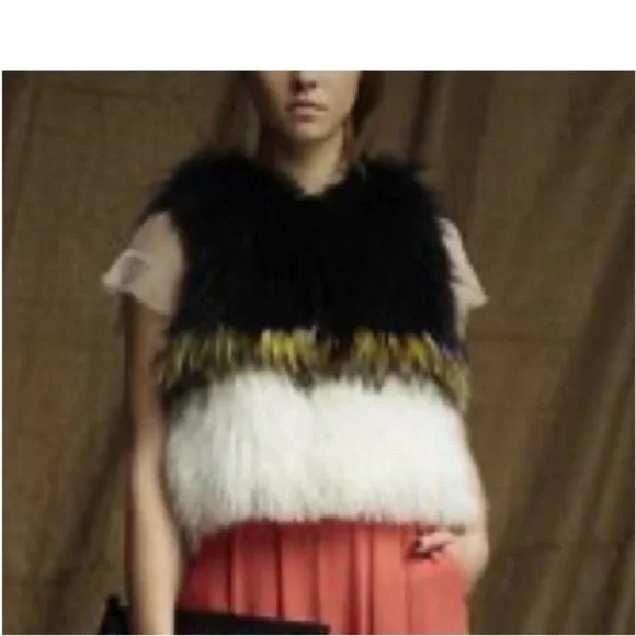 NEW RUNWAY* Bcbgmaxazria Runway The Monaco Real fur vest* Runs M-L - Picture 11 of 11